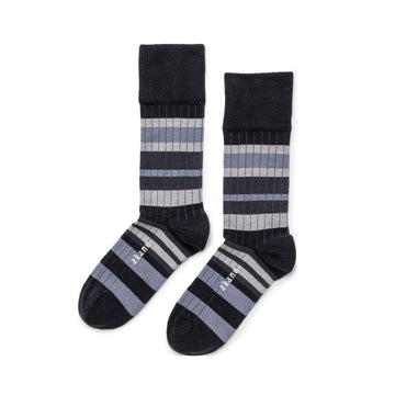 Zkano Sweater Stripe Men's Crew Socks Black