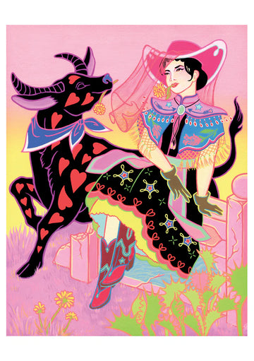 Tsz Kam: Cantonese Cowgirl and Her Water Buffalo Notecard