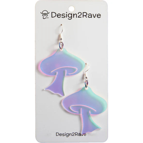 Iridescent Acrylic Mushroom Earrings