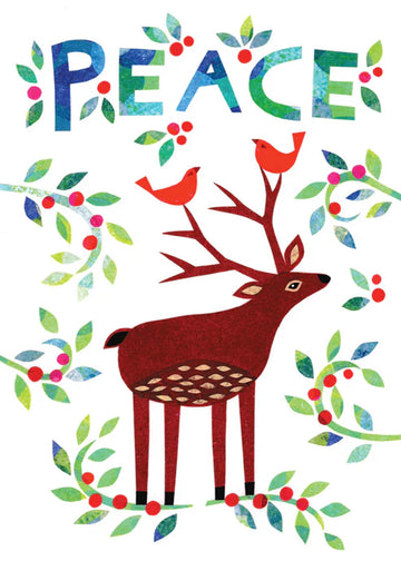 Peace Deer and Birds Holiday Cards