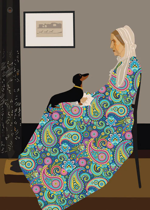 Whistler's Paisley Mother Dachshund Birthday Card