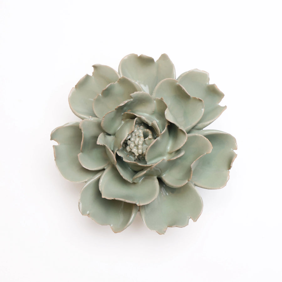 Ceramic Flower Wall Art Collection 13 Green Rose