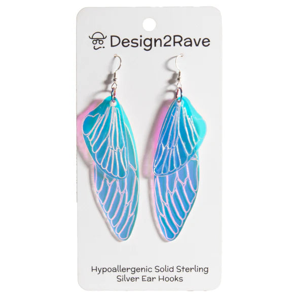 Iridescent Acrylic Cicada Wing Earrings