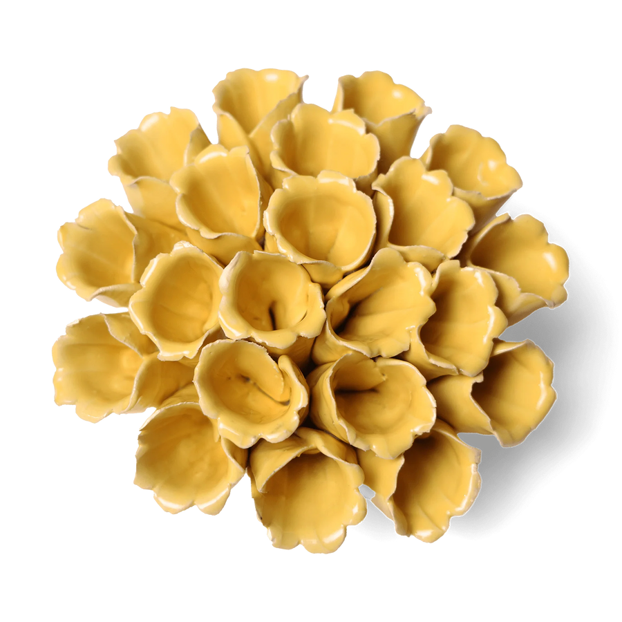 Ceramic Flower Wall Art Collection 5 Polyp Yellow Medium