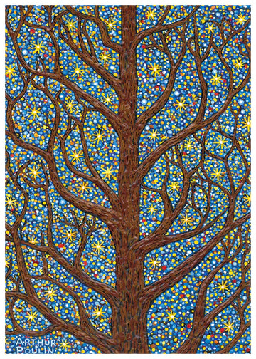 Starry Tree Foil Holiday Cards