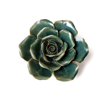 Ceramic Flowers Collection 9 New Rose Teal Small