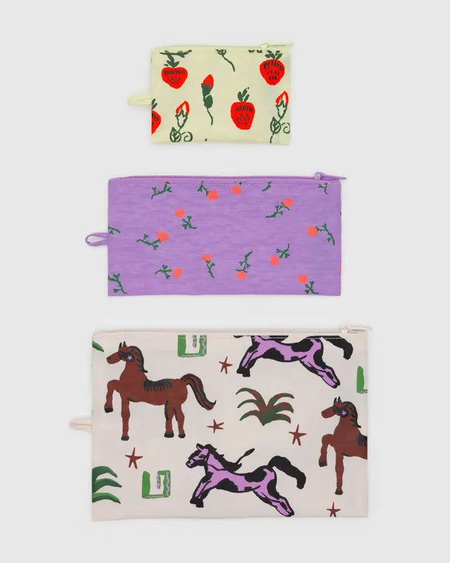 BAGGU Flat Pouch Set Painted Prairie