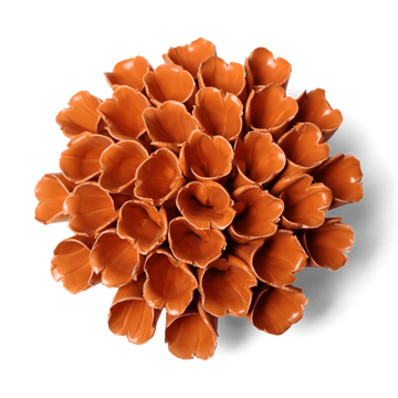 Ceramic Flower Wall Art Collection 5 Polyp Orange Large