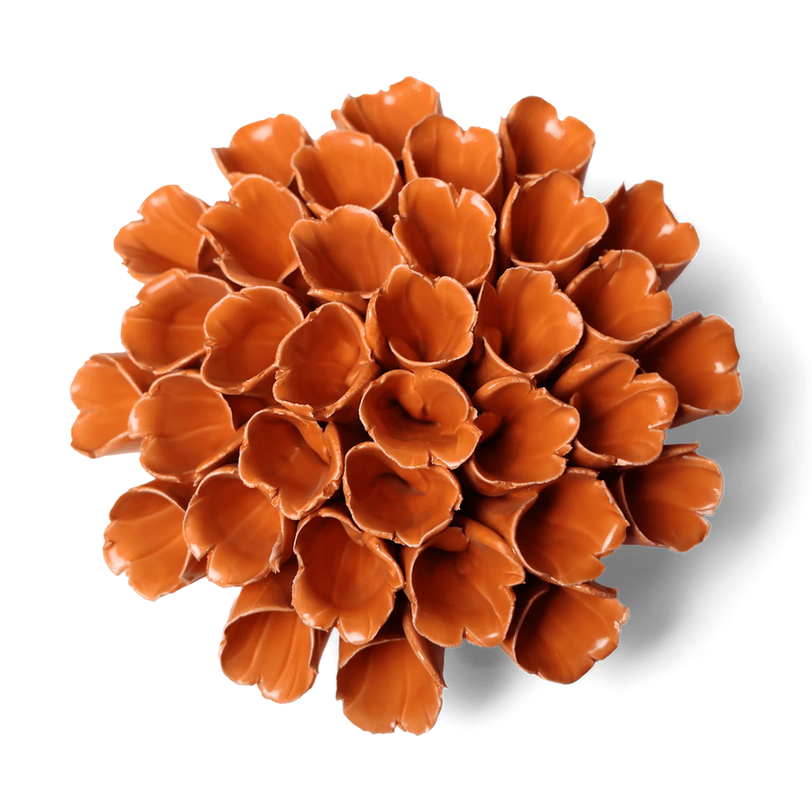 Ceramic Flower Wall Art Collection 5 Polyp Orange Large