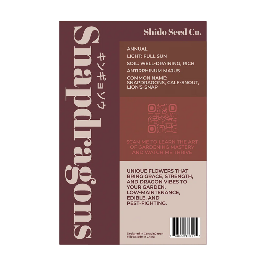 Snapdragon Flower Seeds Packet