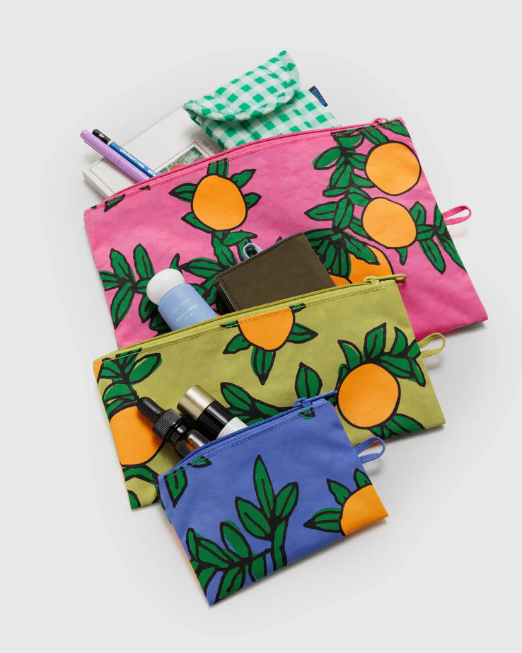 BAGGU Flat Pouch Set Orange Trees