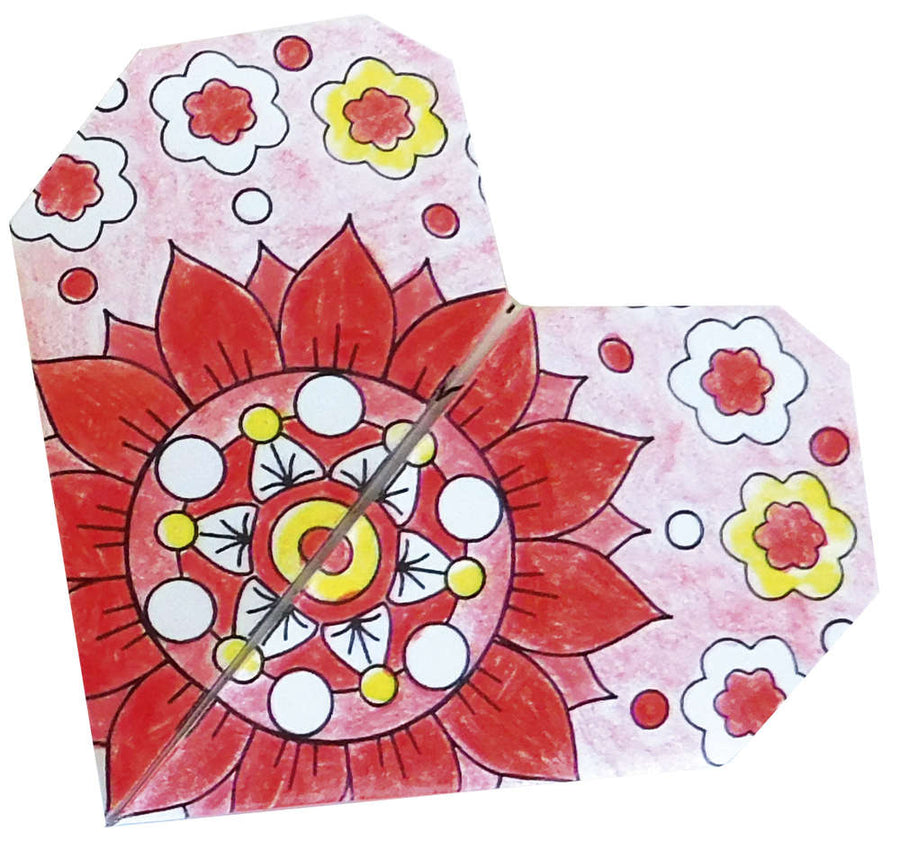 Mandala Coloring Origami - Herzen
