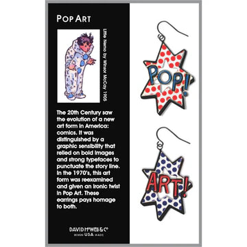 Pop Art Earrings, Red Dots/Blue Dots