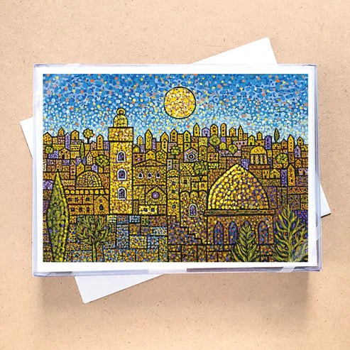 Warm Golden Village Holiday Cards