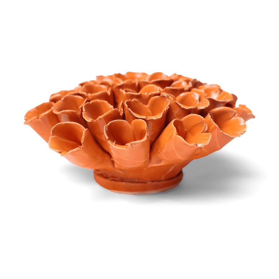 Ceramic Flower Wall Art Collection 5 Polyp Orange Large