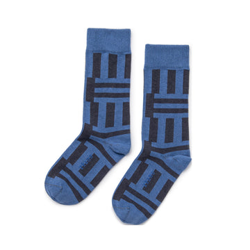 Zkano Geo Stripe Women's Crew Socks Cornflower