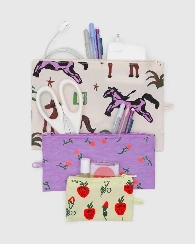 BAGGU Flat Pouch Set Painted Prairie