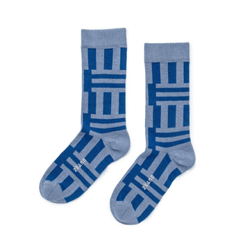 Zkano Geo Stripe Men's Crew Socks Denim