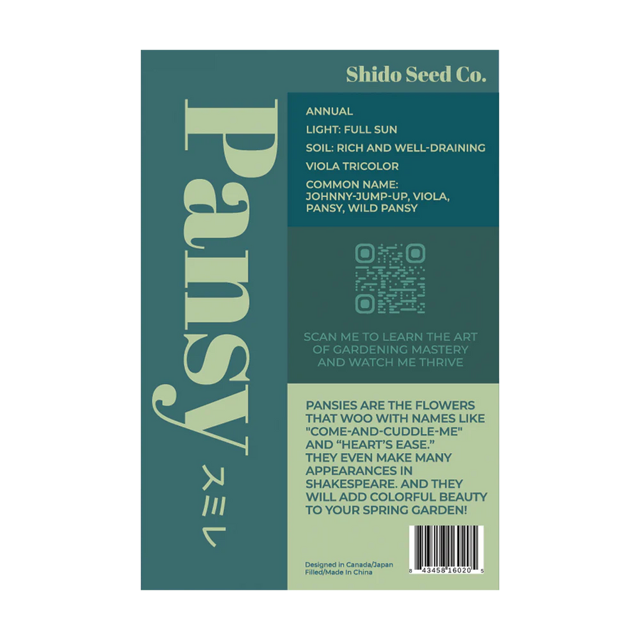 Pansy Flower Seeds Packet