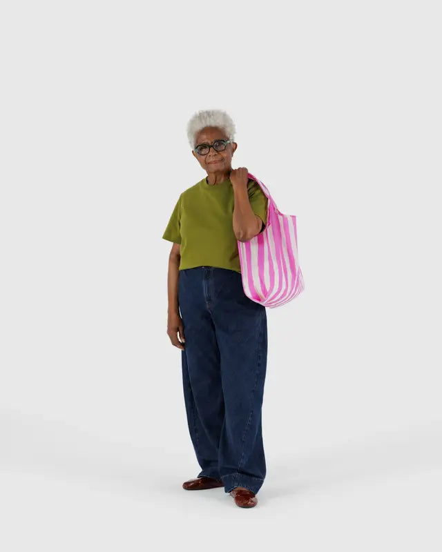 BAGGU Pink Painted Stripe
