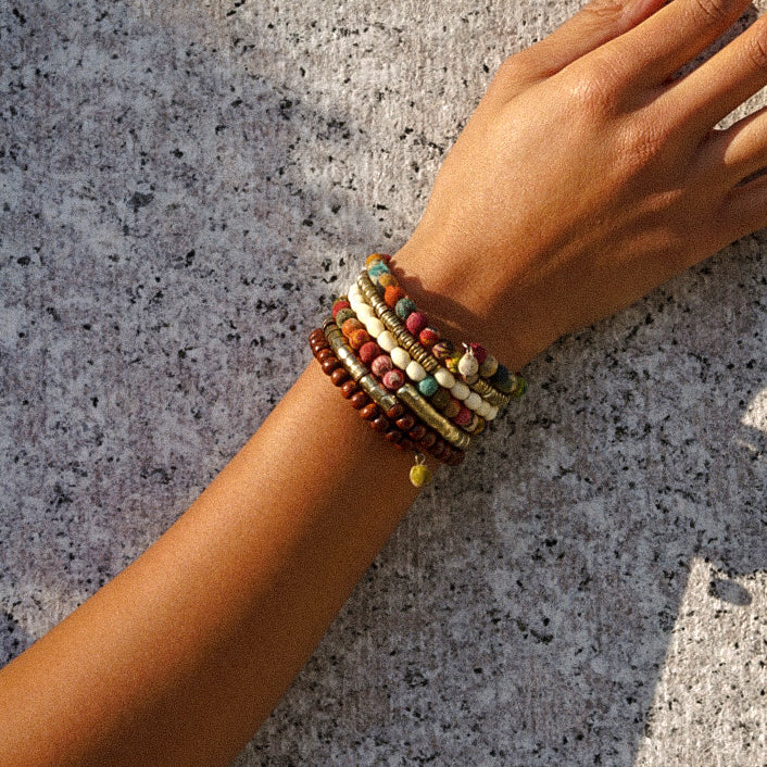 Kantha Coiled Bracelet