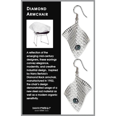 Diamond Armchair Black Earrings