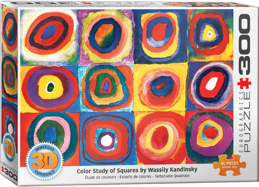 Kandinsky: Color Study of Squares 3D Lenticular 300 Piece Puzzle