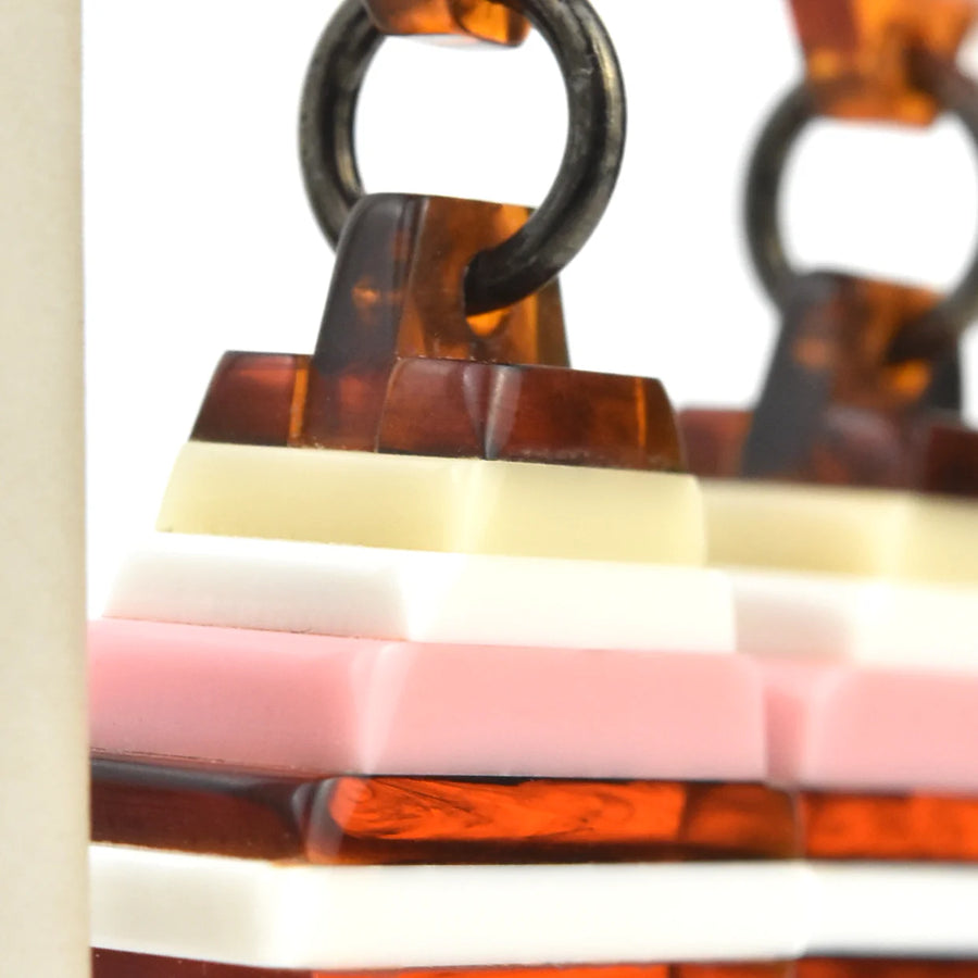 Souvenir Rectangle Dangle Earrings Rose