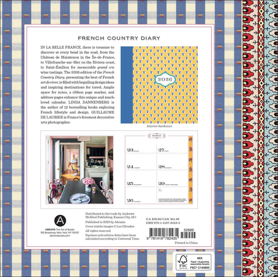 French Country Diary 12-MONTH 2026 Engagement Calendar