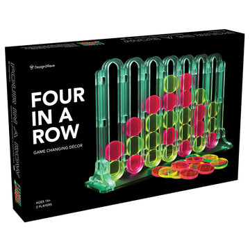 Four In A Row Game - Seafoam Green with Fluorescent Game Pieces