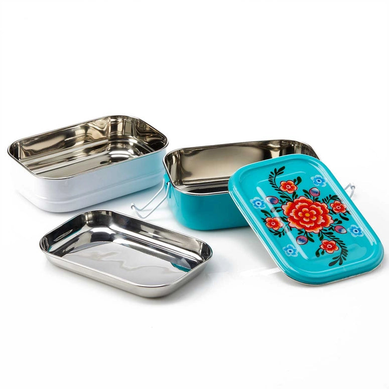 Bright Floral Bento Box: Turquoise