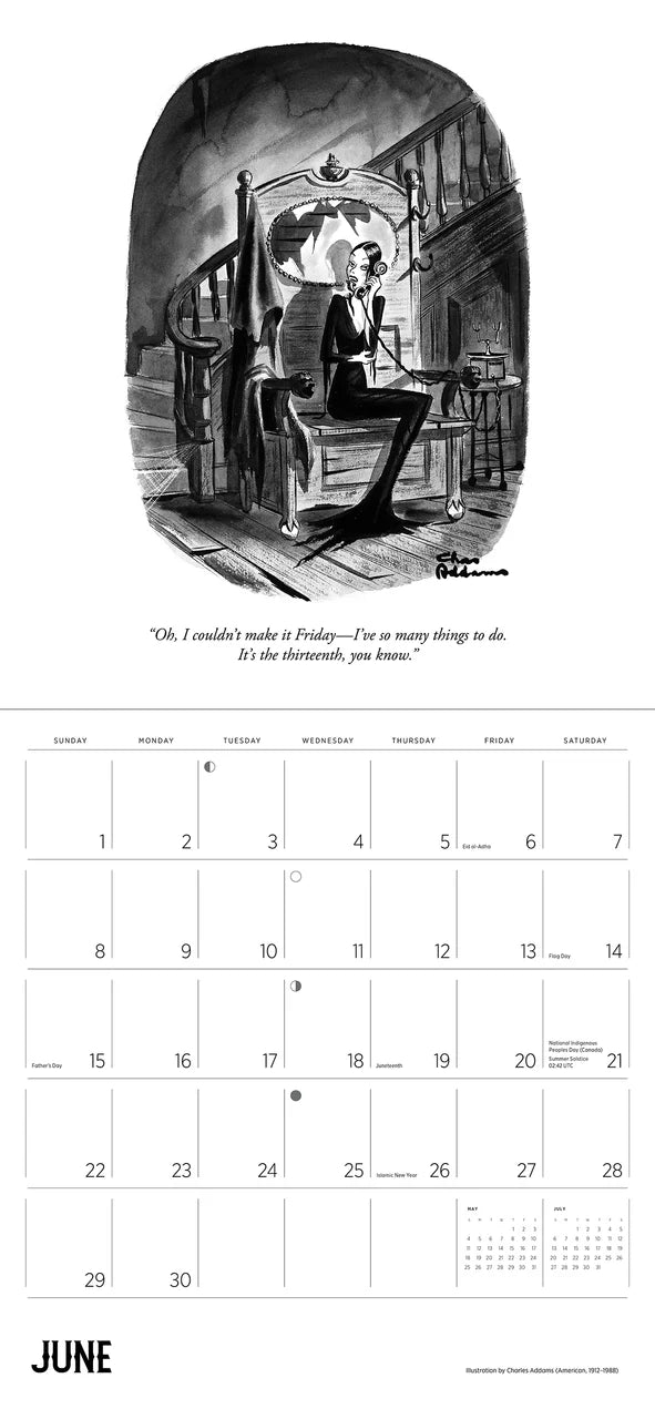 Charles Addams: The Addams Family 2025 Wall Calendar