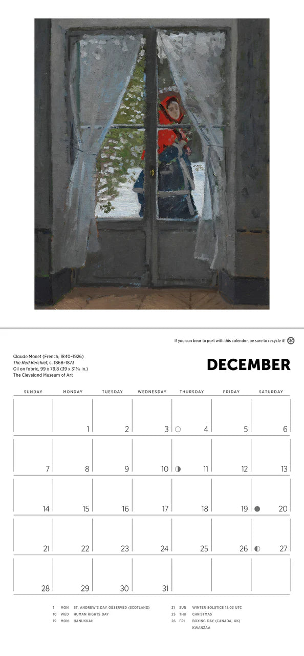 Claude Monet 2025 Mini Wall Calendar