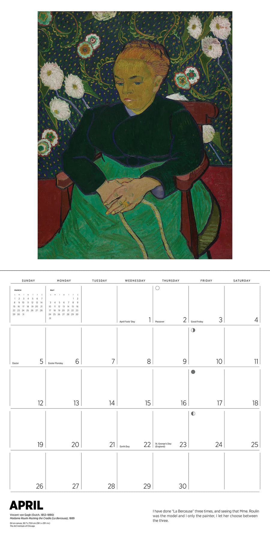 Vincent van Gogh 2026 Wall Calendar