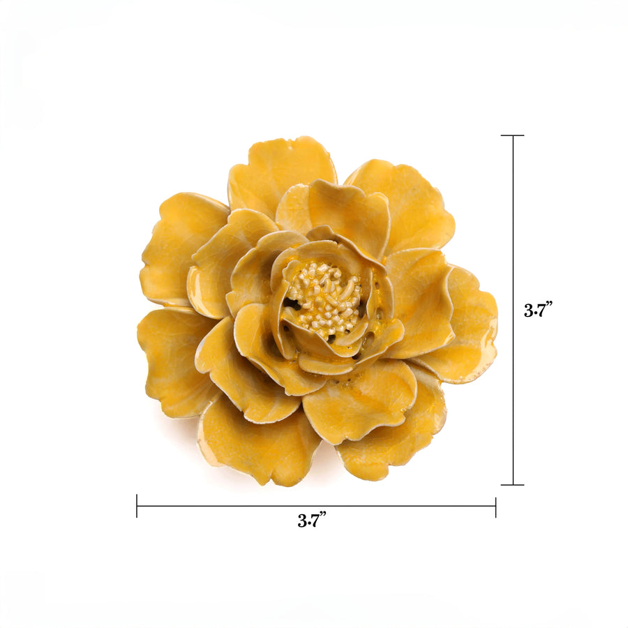 Ceramic Flower Wall Art Collection 13 Yellow Rose