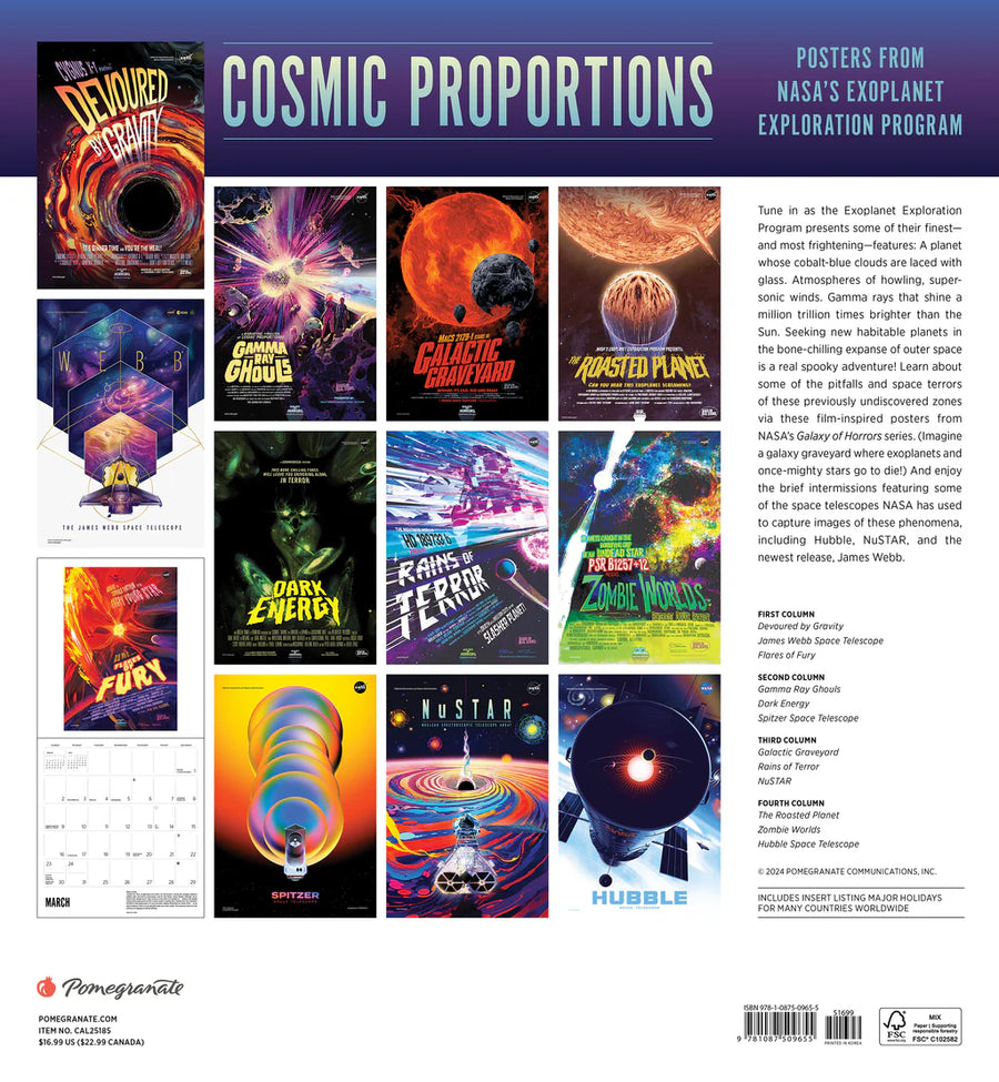 Cosmic Proportions: Posters from NASA’s Exoplanet Exploration Program 2025 Wall Calendar