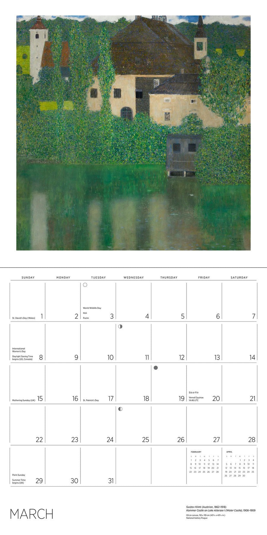 Gustav Klimt 2026 Wall Calendar