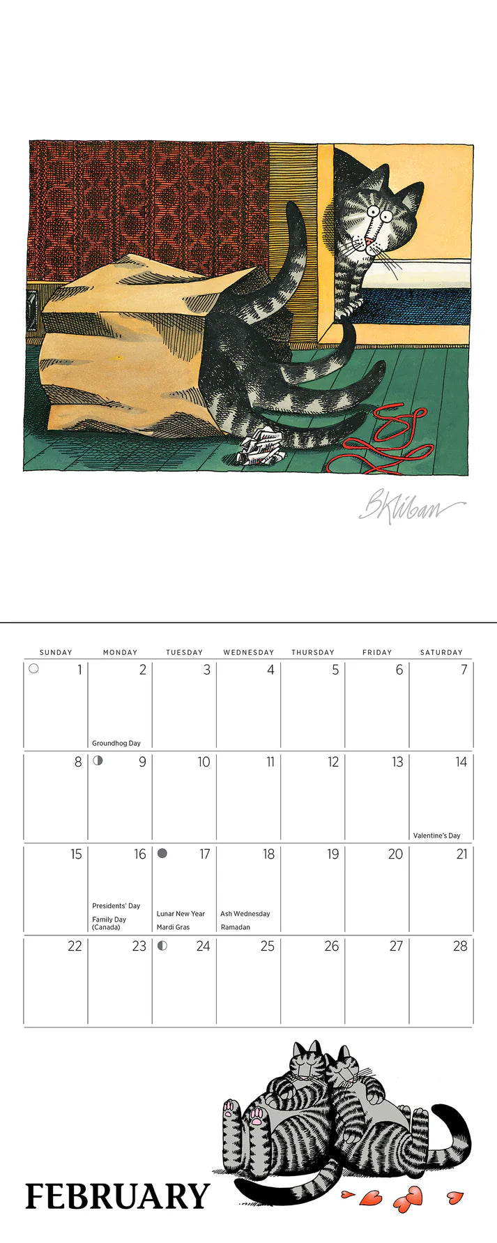B. Kliban: CatCalendar 2026 Mini Wall Calendar