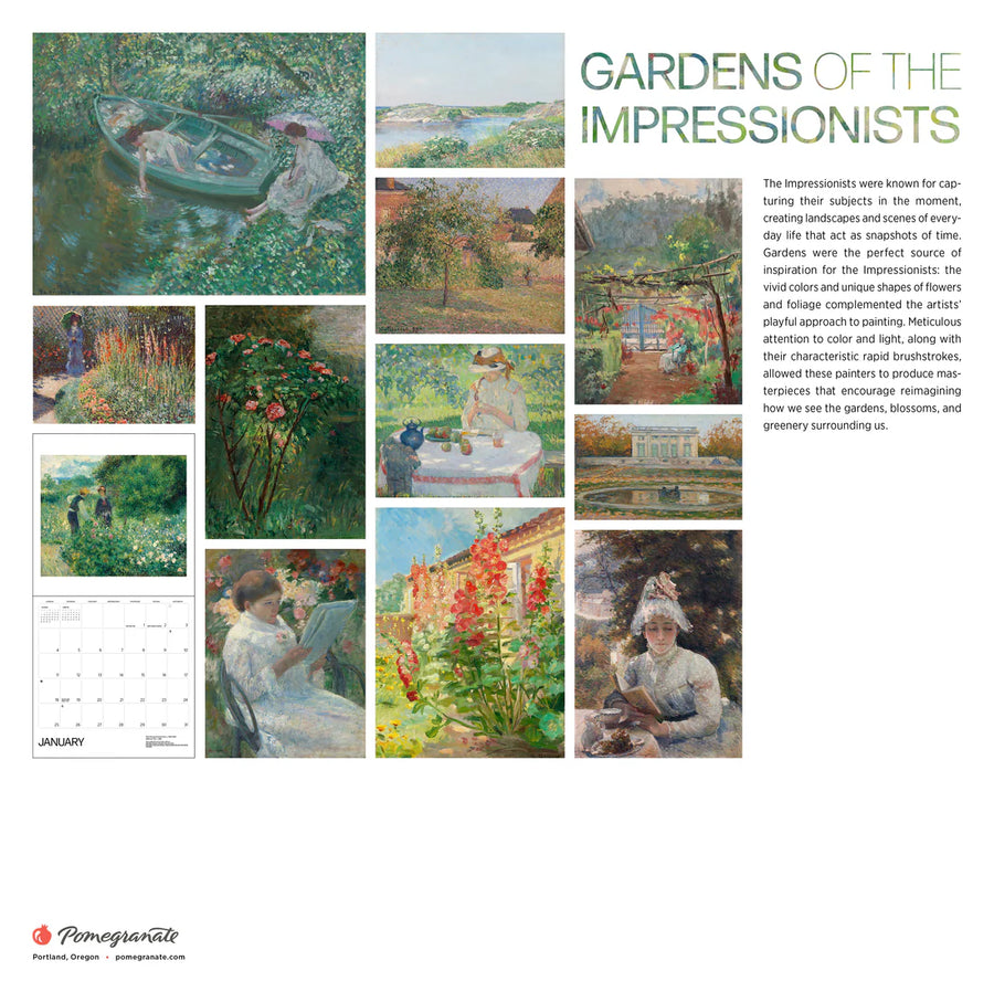 Gardens of the Impressionists 2026 Wall Calendar