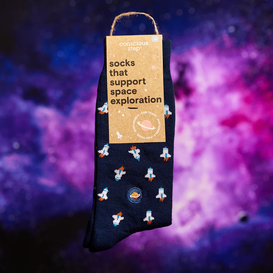 Support Space Exploration Socks MEDIUM Blue