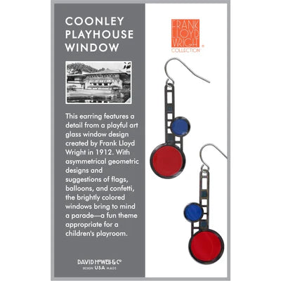 Frank Lloyd Wright Coonley Playhouse House Window Earrings