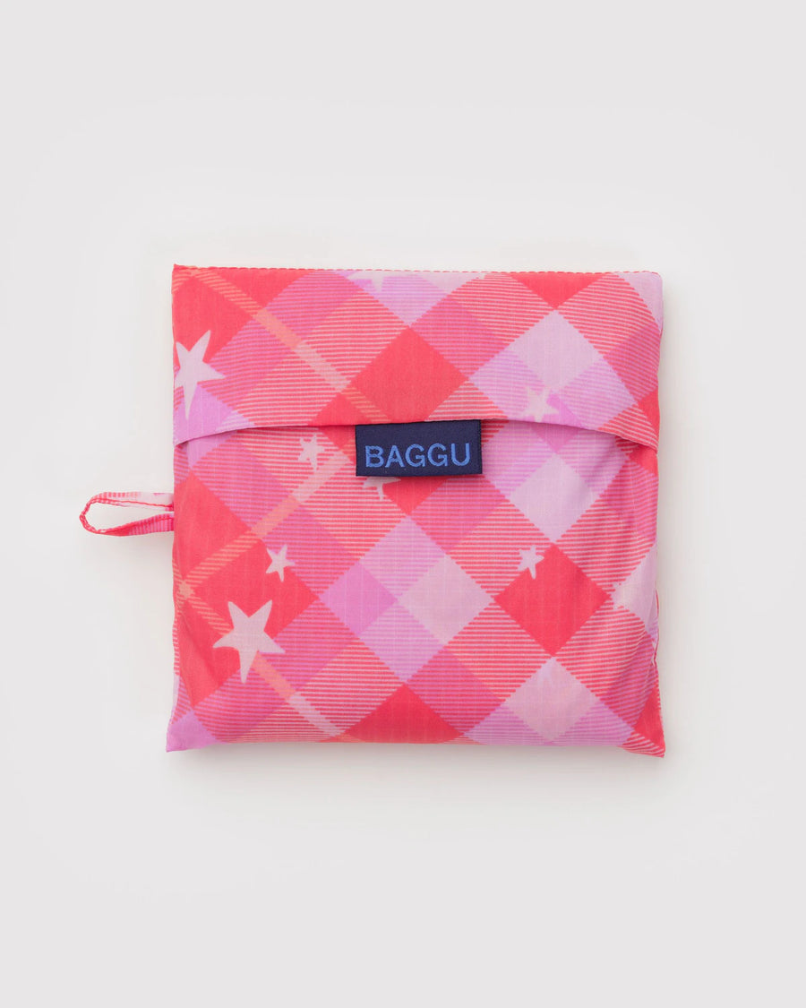 Big BAGGU Pink Star Plaid