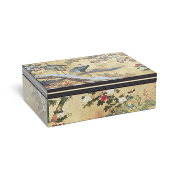 Momoyama Cranes and Flowers Lacquer Box