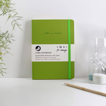 VENT A5 Notebook Lined  Recycled Leather - Green
