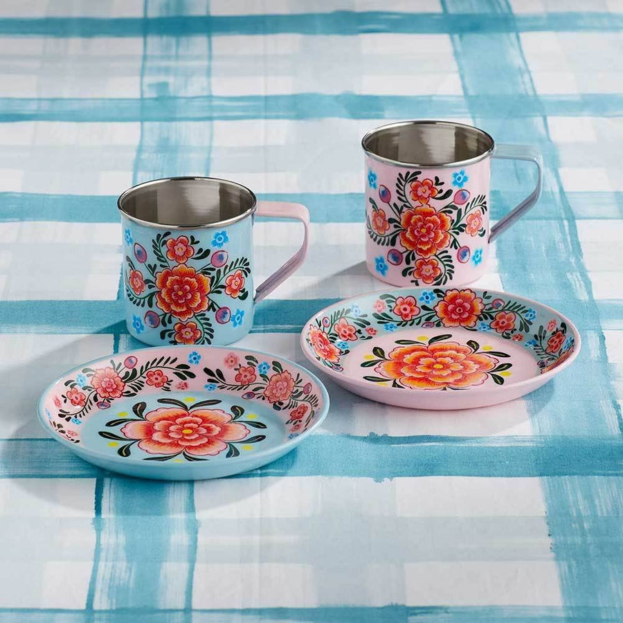 Pastel Kashmiri Appetizer Plates - Set of 2