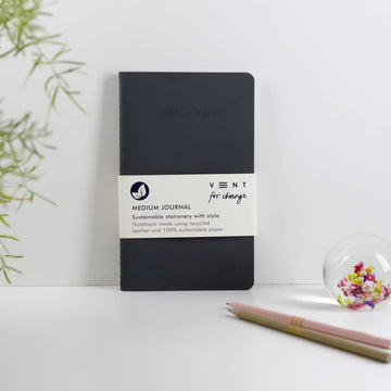 VENT Medium Journal Recycled Leather - Charcoal