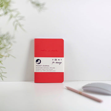 VENT A6 Notebook Journal Recycled Leather - Red