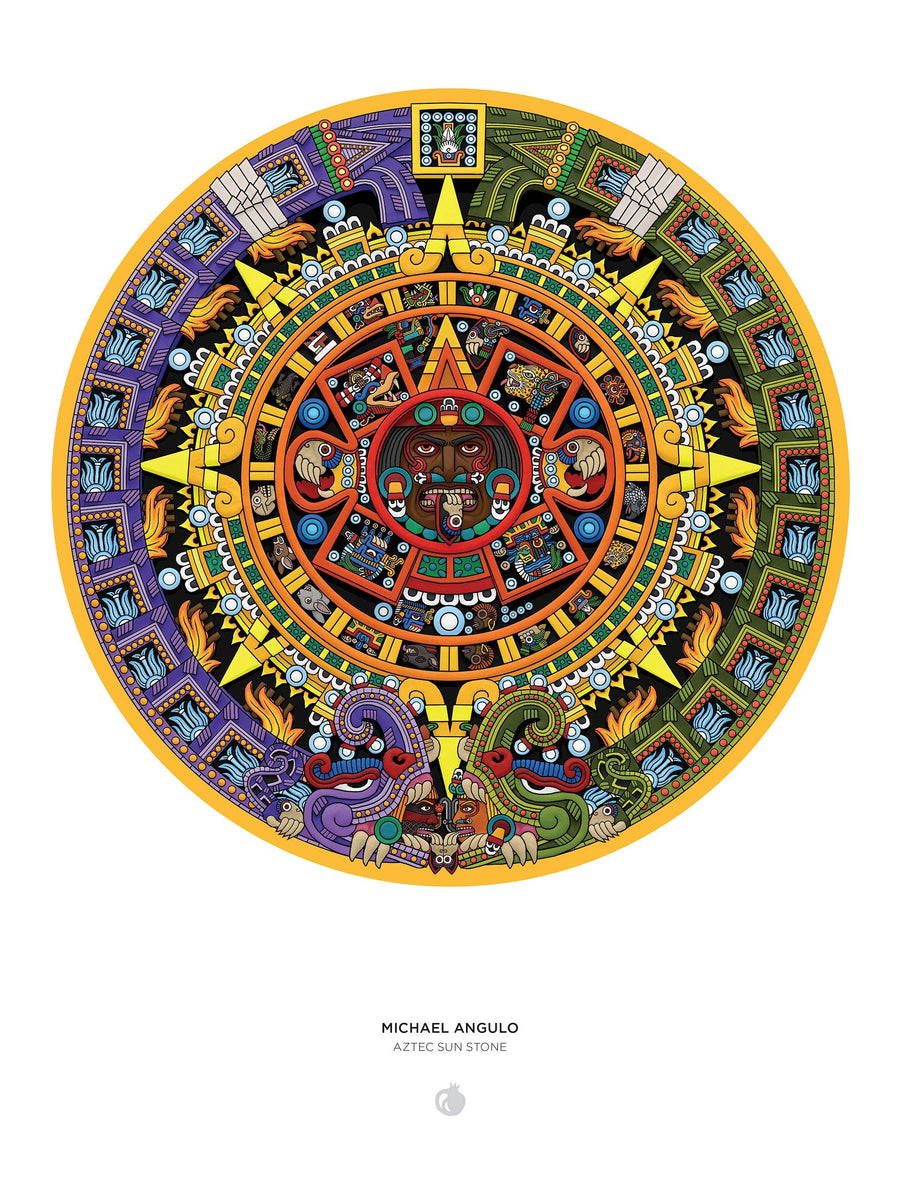 Michael Angulo: Aztec Sun Stone 1000-Piece Circular Puzzle