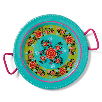 Bright Floral Stainless Steel Serving Tray