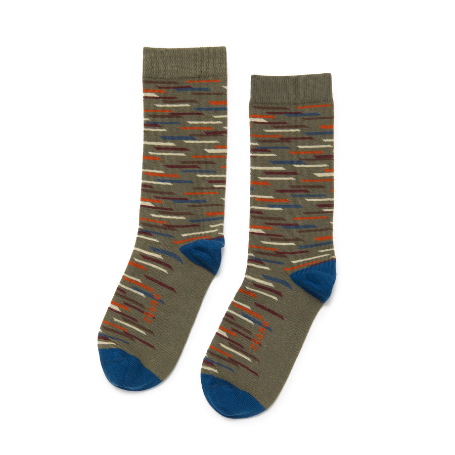 Zkano Men's Broken Stripe Crew Socks Spruce